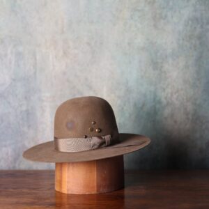 Sage Flat Brim Open Crown Felt Hat