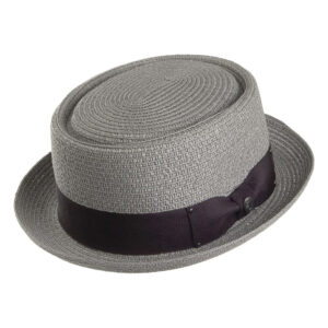 Grey Toyo Braided Pork Pie Hat