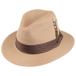 Cappuccino Toyo Braided Fedora Hat