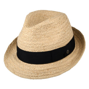 Natural Raffia Straw Trilby Hat