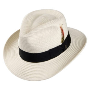 Ivory Summer C-Crown Straw Fedora Hat