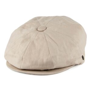 Natural Linen Newsboy Cap