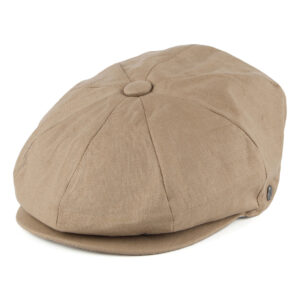 Camel Linen Newsboy Cap