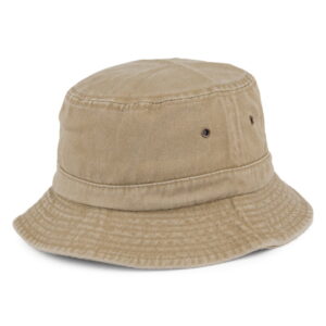 Khaki Packable Cotton Bucket Hat