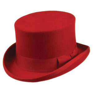 Red Mid Crown Top Hat