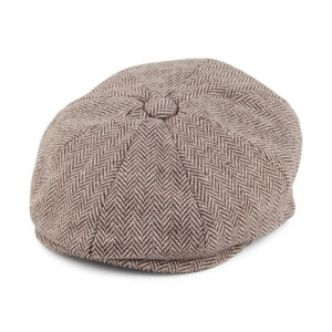 Brown Baby Herringbone Newsboy Cap